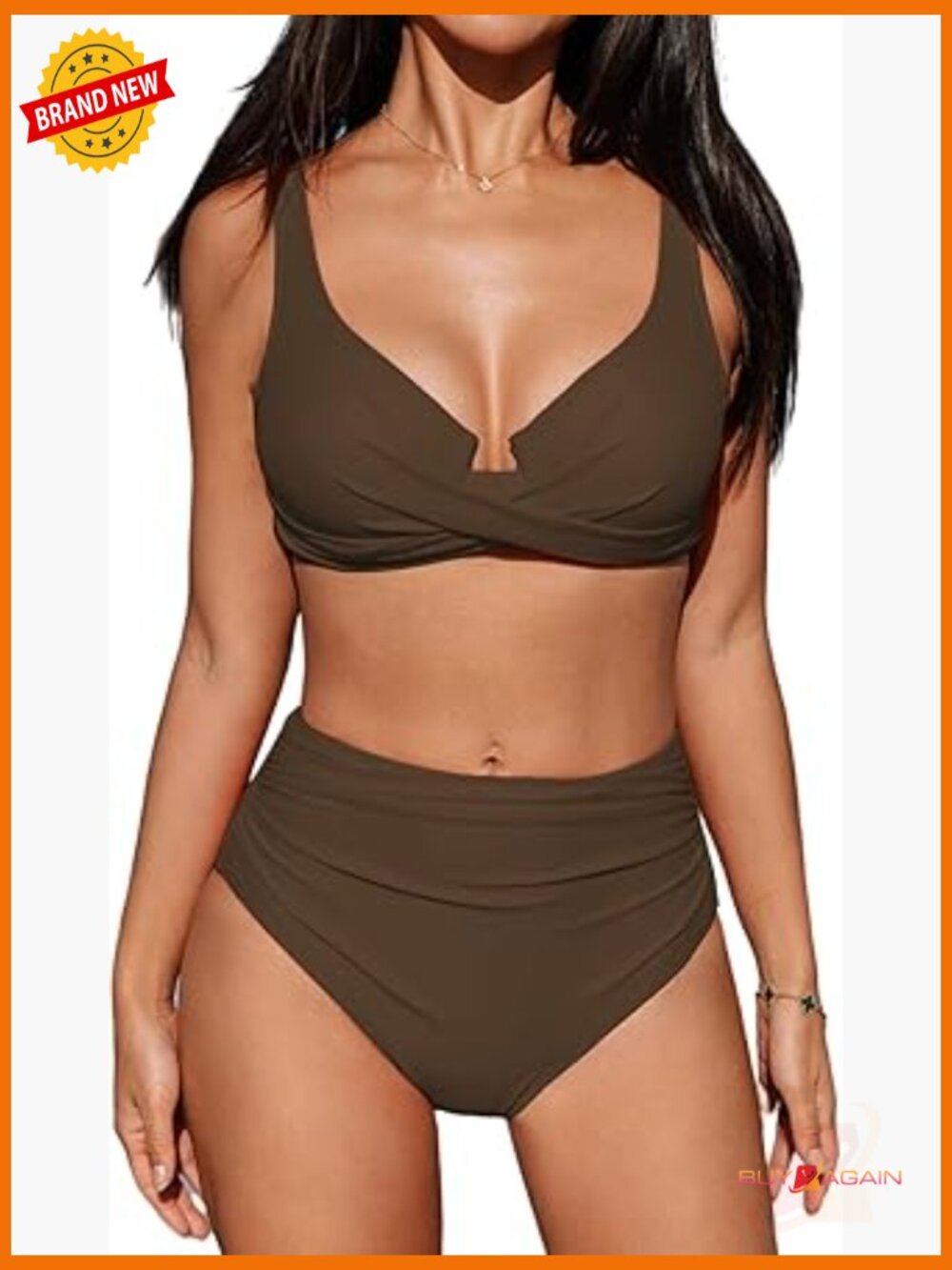 High Waisted Bikini Set Underwire Adjustable Full Coverage Bottom